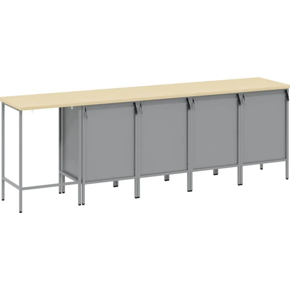 vidaXL Accesorios De Bricolaje-Conjunto de armarios de trabajo con cajón 5 pcs y Gris