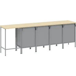 vidaXL Accesorios De Bricolaje-Conjunto de armarios de trabajo con cajón 5 pcs y Gris
