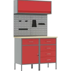 vidaXL Accesorios De Bricolaje-Conjunto de armarios de trabajo con cajón Manual 5 pcs