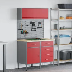 vidaXL Accesorios De Bricolaje-Conjunto de armarios de trabajo con cajón Manual 5 pcs