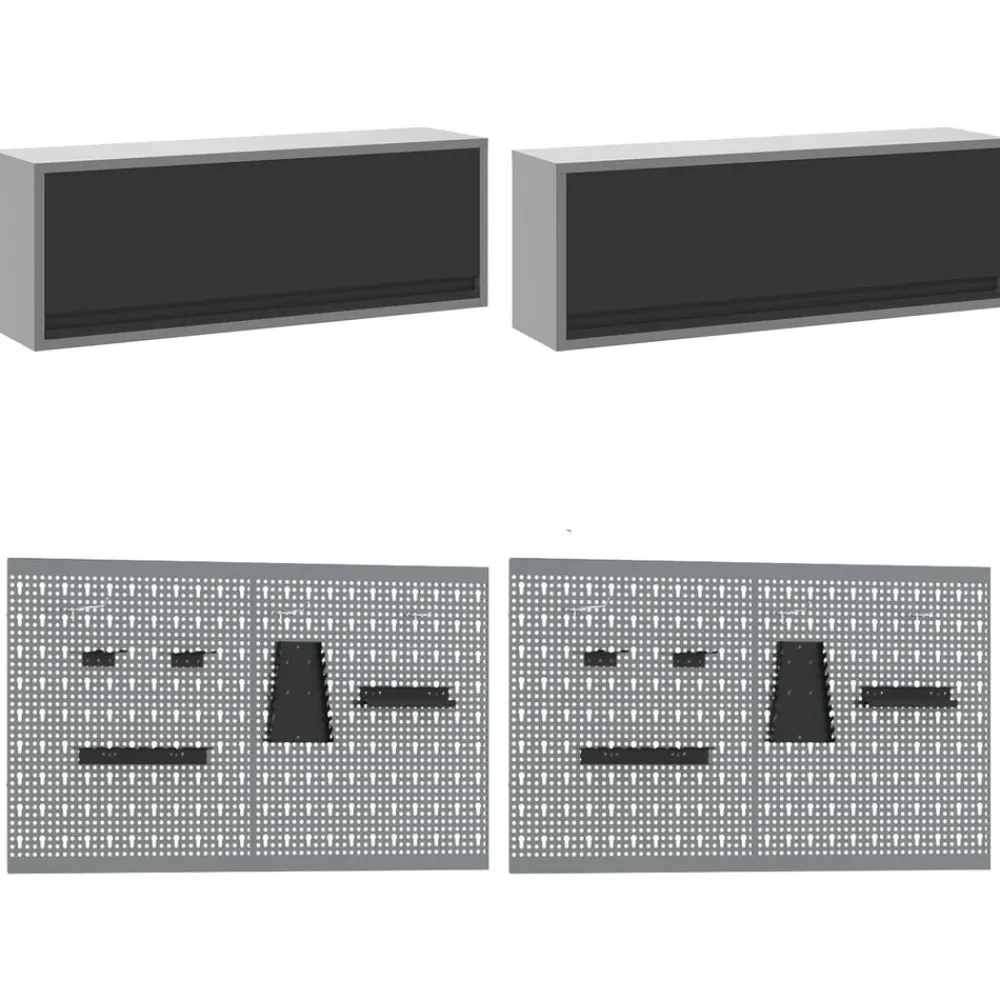 vidaXL Accesorios De Bricolaje-Conjunto de armarios de trabajo con cajón Manual 10 pcs