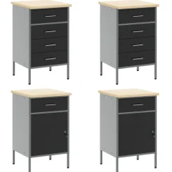vidaXL Accesorios De Bricolaje-Conjunto de armarios de trabajo con cajón Manual 10 pcs