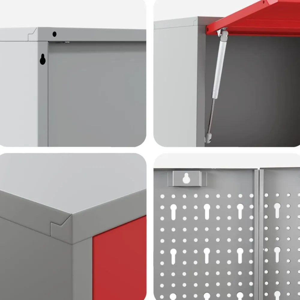 vidaXL Conjunto de armarios de trabajo con cajón Manual 6 pcs Rojo Discount