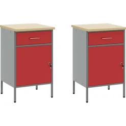 vidaXL Conjunto de armarios de trabajo con cajón Manual 6 pcs Rojo Discount