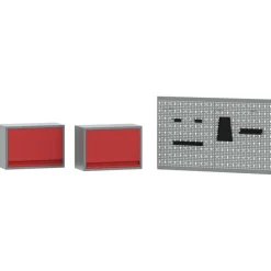 vidaXL Conjunto de armarios de trabajo con cajón Manual 6 pcs Rojo Discount