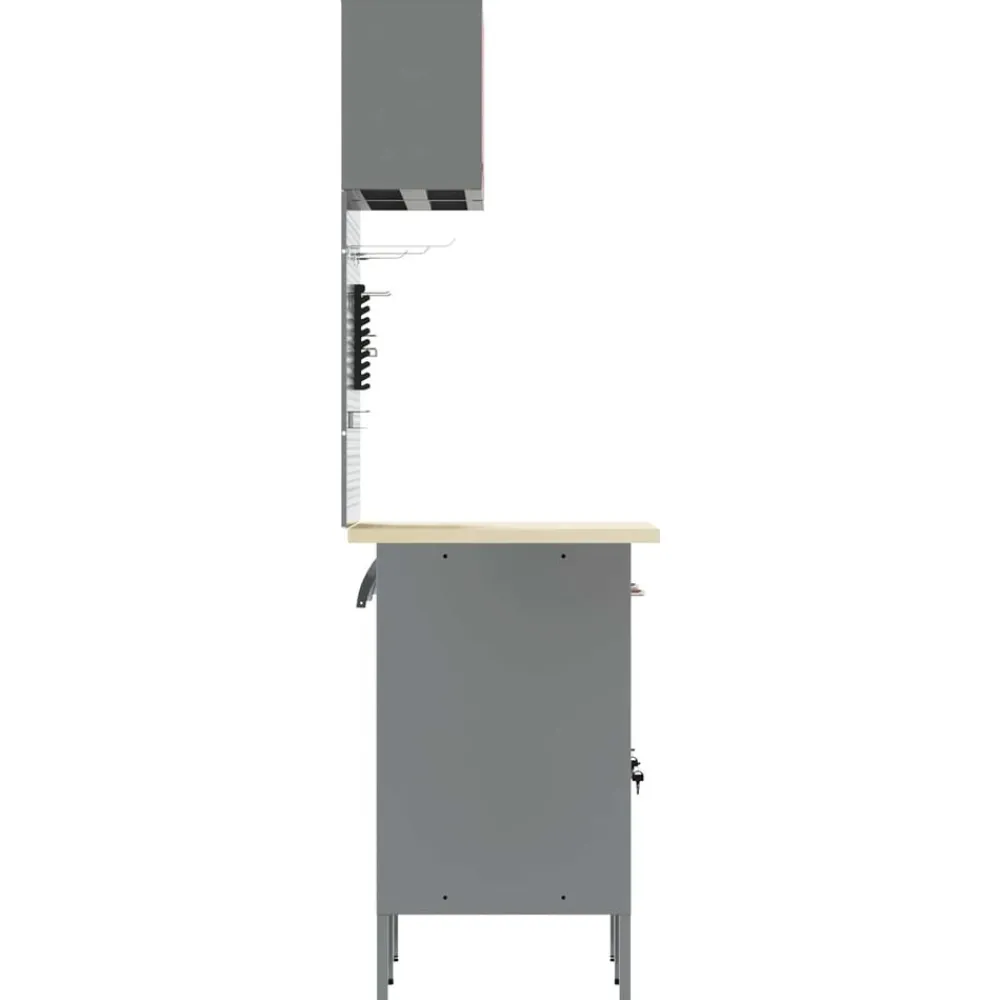 vidaXL Conjunto de armarios de trabajo con cajón Manual 6 pcs Rojo Discount