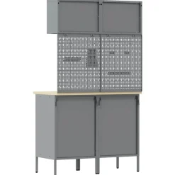 vidaXL Conjunto de armarios de trabajo con cajón Manual 6 pcs Rojo Discount