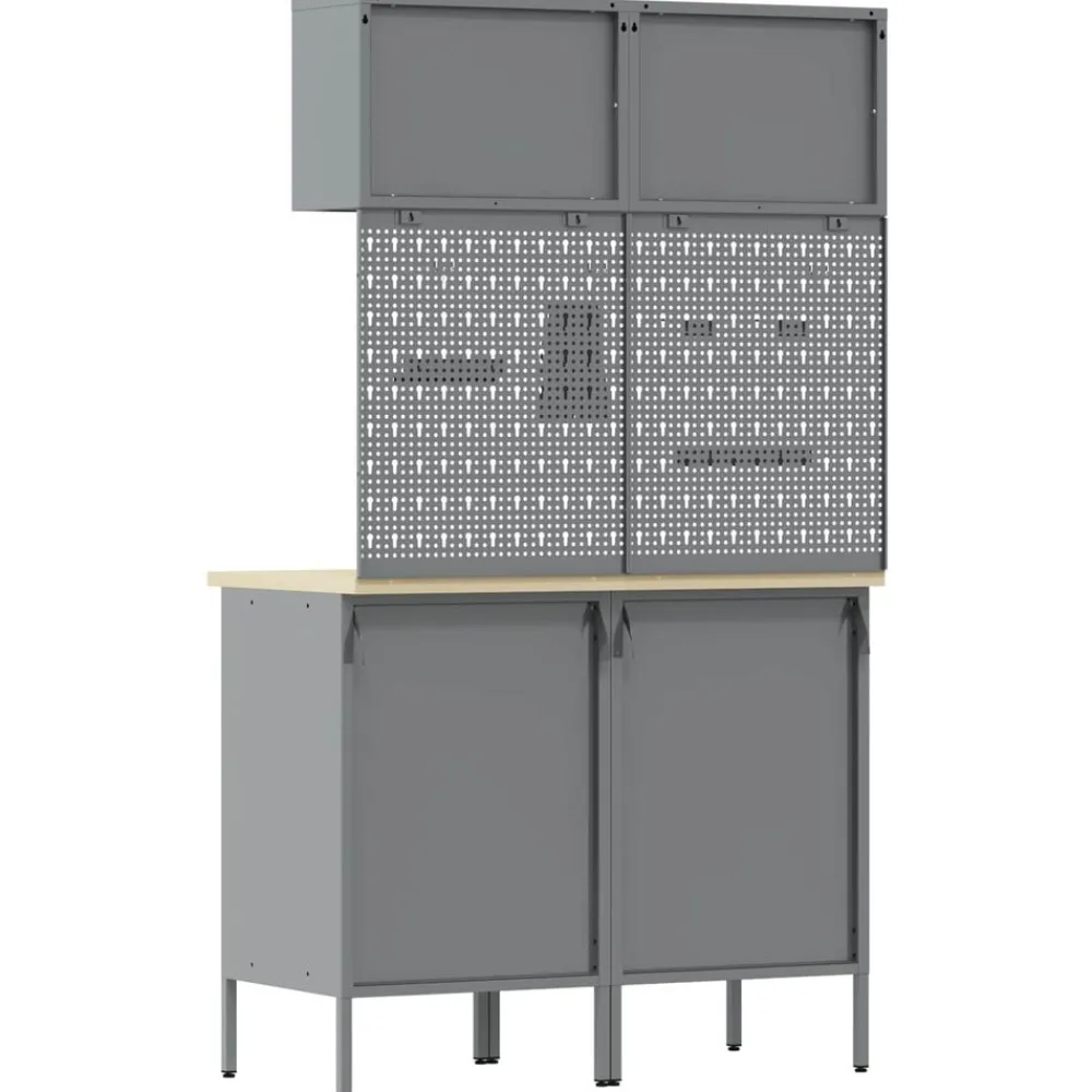 vidaXL Conjunto de armarios de trabajo con cajón Manual 6 pcs Rojo Discount