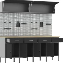 vidaXL Accesorios De Bricolaje-Conjunto de armarios de trabajo con cajón Manual 10 pcs