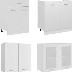 vidaXL Armarios Y Almacenamiento-Conjunto de armarios de cocina de 4 piezas 