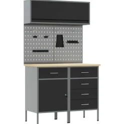 vidaXL Accesorios De Bricolaje-Conjunto de armarios de trabajo con cajón Manual 5 pcs
