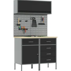 vidaXL Accesorios De Bricolaje-Conjunto de armarios de trabajo con cajón Manual 5 pcs