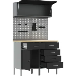 vidaXL Accesorios De Bricolaje-Conjunto de armarios de trabajo con cajón Manual 5 pcs