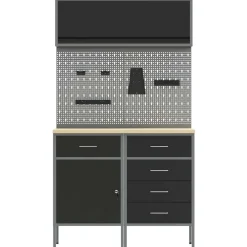 vidaXL Accesorios De Bricolaje-Conjunto de armarios de trabajo con cajón Manual 5 pcs