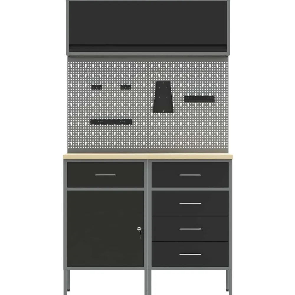 vidaXL Accesorios De Bricolaje-Conjunto de armarios de trabajo con cajón Manual 5 pcs