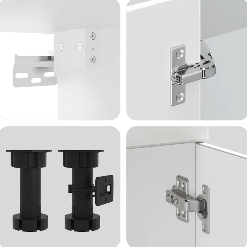 vidaXL Conjunto de armarios de cocina "Porto" de 8 piezas en madera de ingeniería blanca Blanco Best