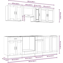 vidaXL Conjunto de armarios de cocina