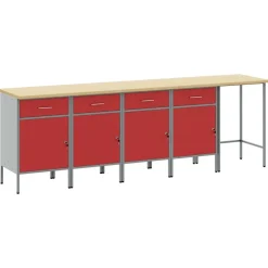 vidaXL Accesorios De Bricolaje-Conjunto de armarios de trabajo con cajón 5 pcs y Gris