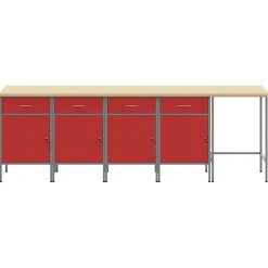 vidaXL Accesorios De Bricolaje-Conjunto de armarios de trabajo con cajón 5 pcs y Gris