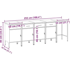 vidaXL Accesorios De Bricolaje-Conjunto de armarios de trabajo con cajón 5 pcs y Gris