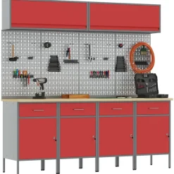 vidaXL Accesorios De Bricolaje-Conjunto de armarios de trabajo con cajón Manual 10 pcs