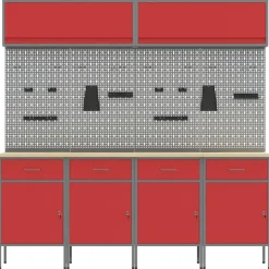 vidaXL Accesorios De Bricolaje-Conjunto de armarios de trabajo con cajón Manual 10 pcs