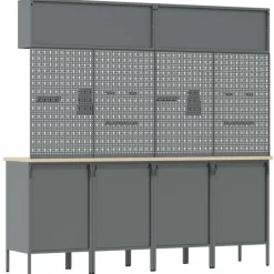 vidaXL Accesorios De Bricolaje-Conjunto de armarios de trabajo con cajón Manual 10 pcs