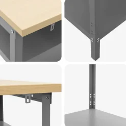 vidaXL Conjunto de banco de trabajo con estante 2 pcs Beige y Gris Discount