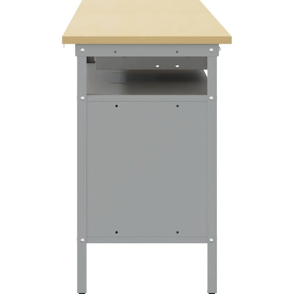 vidaXL Conjunto de banco de trabajo 2 pcs y Gris 200 x 55 x 85 cm Rojo