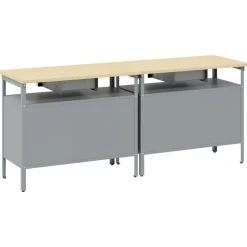 vidaXL Conjunto de banco de trabajo con cajón 2 pcs y Gris Negro Discount