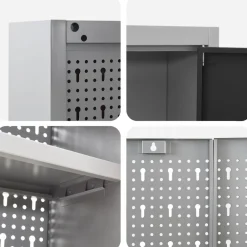 vidaXL Accesorios De Bricolaje-Conjunto de banco de trabajo con cajón 8 pcs Rojo y Gris