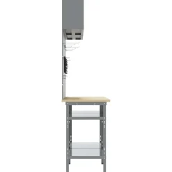 vidaXL Accesorios De Bricolaje-Conjunto de banco de trabajo con estante 8 pcs y Gris
