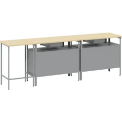 vidaXL Conjunto de banco de trabajo con cajón 3 pcs Negro y Gris Rojo Best