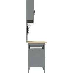 vidaXL Accesorios De Bricolaje-Conjunto de banco de trabajo con cajón 8 pcs y Gris