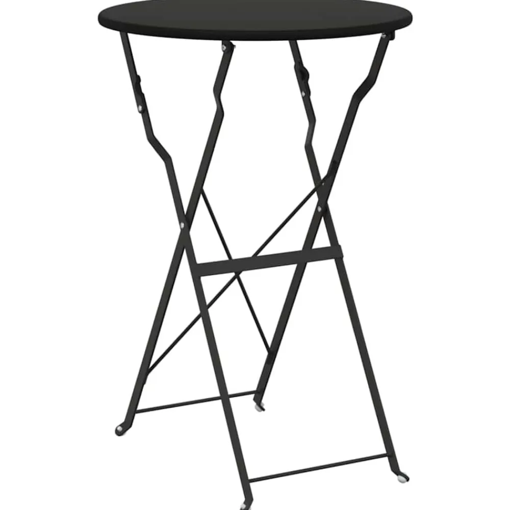 vidaXL Muebles De Jardín-Conjunto de Bistro Plegable 3 pcs Acero