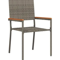 vidaXL Conjunto de Comedor de Jardín 9 pcs ratán sintético Gris Outlet