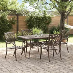 vidaXL Conjunto de Comedor de Jardín 5 pcs Aluminio Bronce Hot