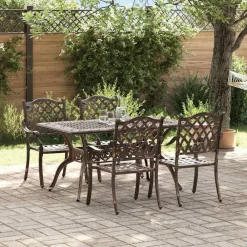 vidaXL Conjunto de Comedor de Jardín 5 pcs Aluminio Bronce Hot