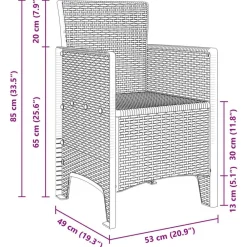 vidaXL Conjunto de Comedor de Jardín 11 pcs Marrón Polipropileno Marr&oacute;n New