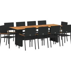 vidaXL Muebles De Jardín-Conjunto de Comedor de Jardín 11 pcs ratán sintético
