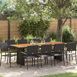 vidaXL Muebles De Jardín-Conjunto de Comedor de Jardín 11 pcs ratán sintético