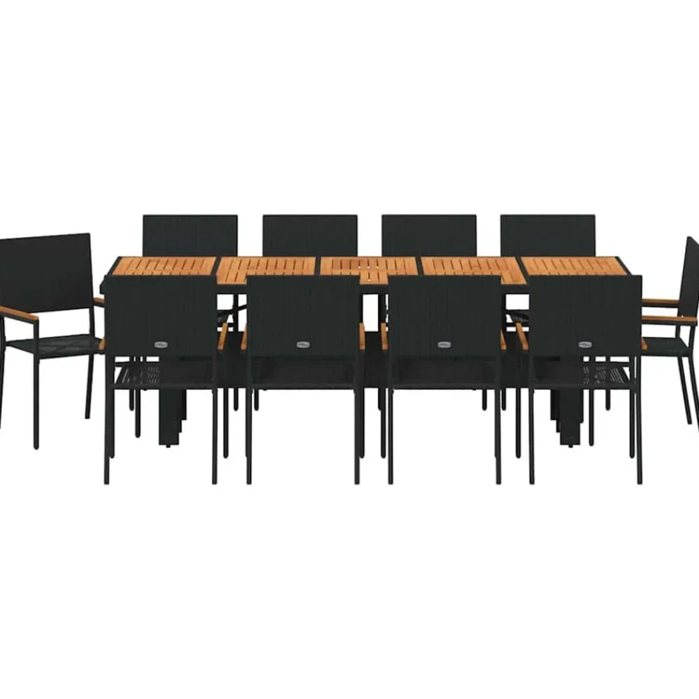 vidaXL Muebles De Jardín-Conjunto de Comedor de Jardín 11 pcs ratán sintético