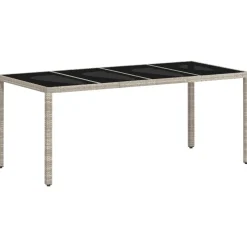 vidaXL Muebles De Jardín-Conjunto de Comedor de Jardín 7 pcs Gris Claro ratán sintético