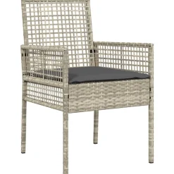 vidaXL Muebles De Jardín-Conjunto de Comedor de Jardín 7 pcs Gris Claro ratán sintético
