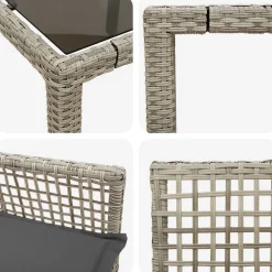 vidaXL Muebles De Jardín-Conjunto de Comedor de Jardín 7 pcs Gris Claro ratán sintético
