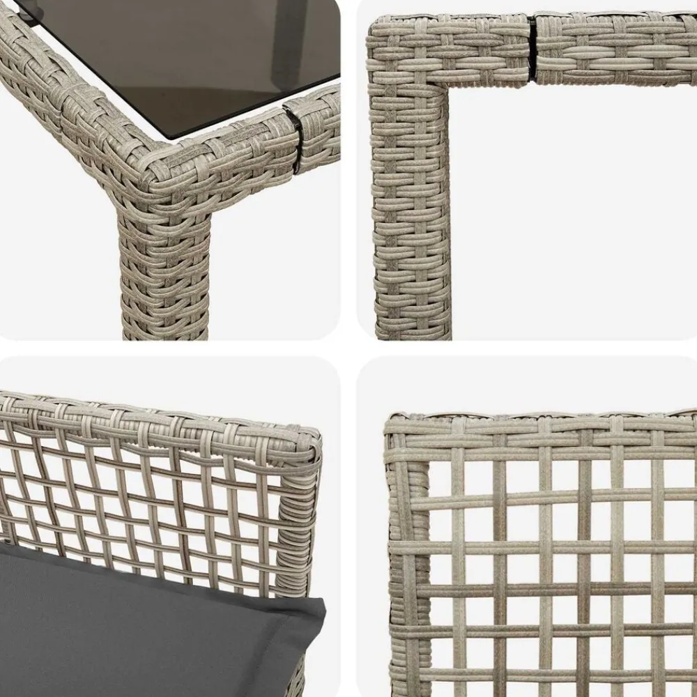 vidaXL Muebles De Jardín-Conjunto de Comedor de Jardín 7 pcs Gris Claro ratán sintético