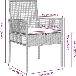 vidaXL Muebles De Jardín-Conjunto de Comedor de Jardín 7 pcs Gris Claro ratán sintético