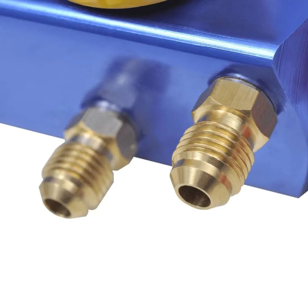 vidaXL Conjunto de herramientas de manómetro de cuatro vías New