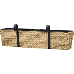 vidaXL Conjunto de jardineras 2 unidades jacinto de agua Marr&oacute;n claro Clearance