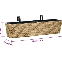vidaXL Conjunto de jardineras 2 unidades jacinto de agua Marr&oacute;n claro Clearance